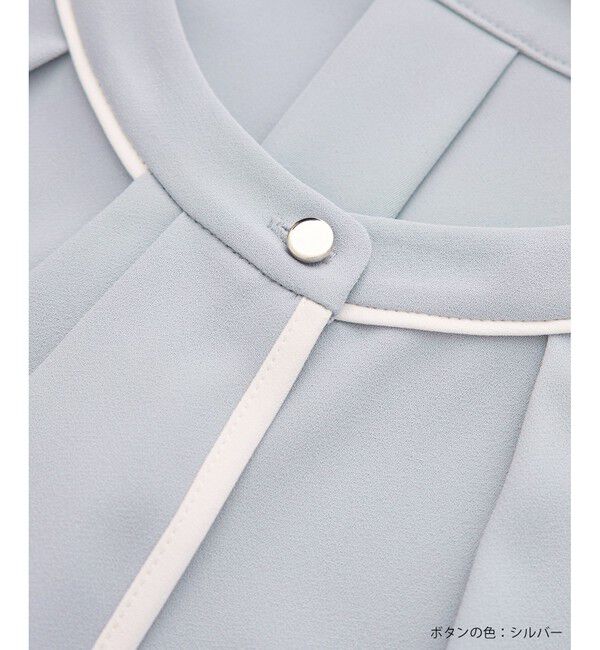 Rope&rsquo;Picnic「【2サイズ展開】メタルボタン配色ボウタイ風ブラウス/通勤対応」|シャツ・ブラウス|