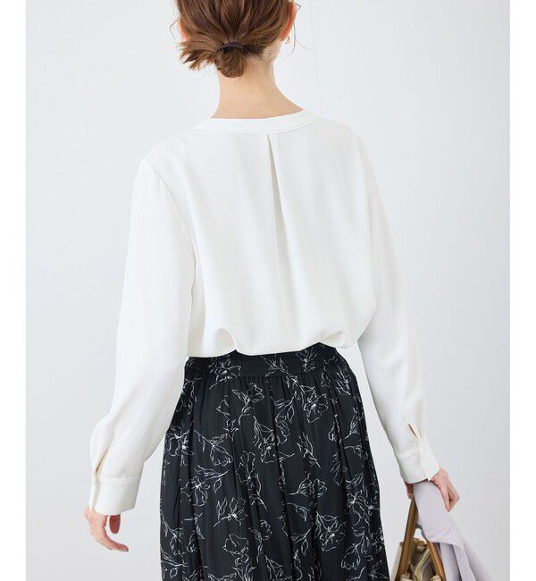 Rope&rsquo;Picnic「【2サイズ展開】メタルボタン配色ボウタイ風ブラウス/通勤対応」|シャツ・ブラウス|