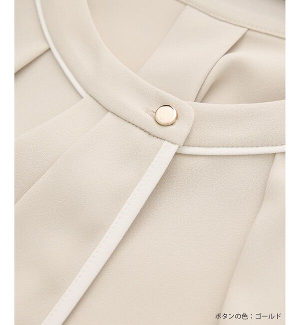 Rope&rsquo;Picnic「【2サイズ展開】メタルボタン配色ボウタイ風ブラウス/通勤対応」|シャツ・ブラウス|