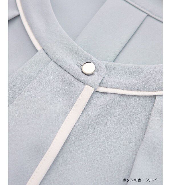 Rope&rsquo;Picnic「【2サイズ展開】メタルボタン配色ボウタイ風ブラウス/通勤対応」|シャツ・ブラウス|