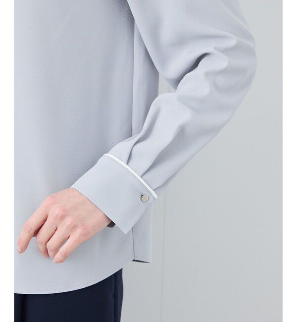 Rope&rsquo;Picnic「【2サイズ展開】メタルボタン配色ボウタイ風ブラウス/通勤対応」|シャツ・ブラウス|