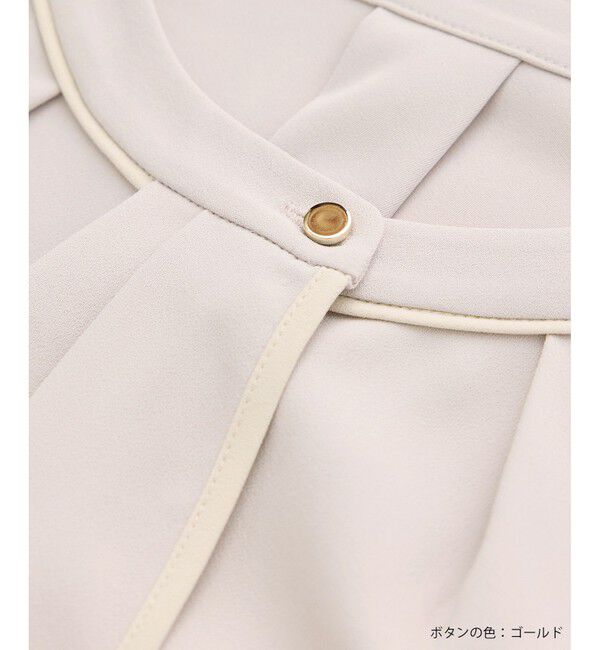 Rope&rsquo;Picnic「【2サイズ展開】メタルボタン配色ボウタイ風ブラウス/通勤対応」|シャツ・ブラウス|