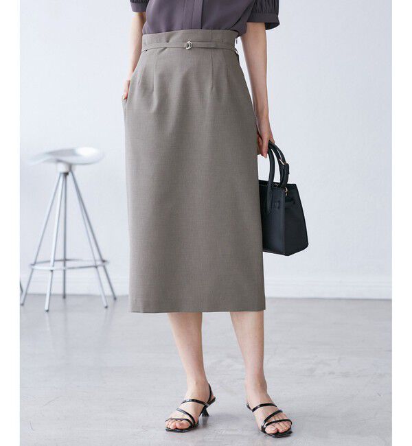 Rope&rsquo;Picnic「【UV対応】【リネンライク・シリーズ】アイラインスカート/通勤・セットアップ対応」|スカート|