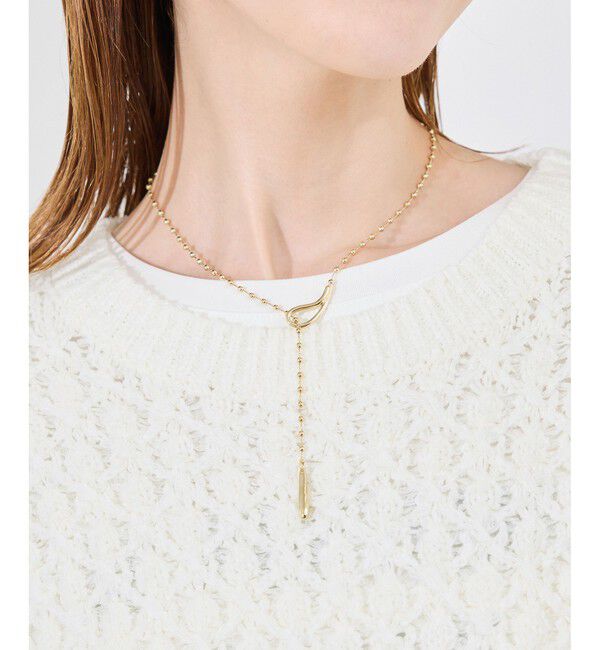 ROPE PICNIC PASSAGE「デザインボールチェーンＹ字ショートネックレス」|ネックレス|ゴールド(90)