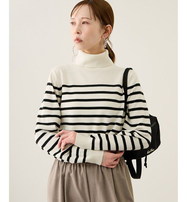 Rope&rsquo;Picnic「アンチピリング天竺タートルネックニットプルオーバー/イージーケア」|ニット・セーター|