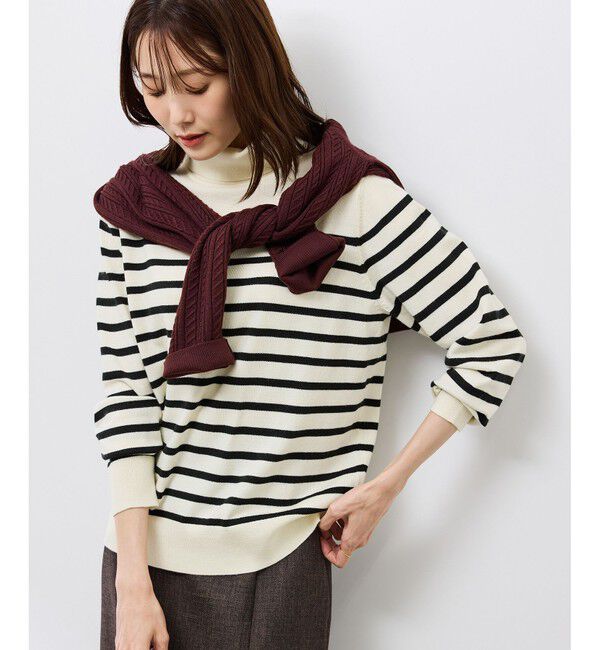 Rope&rsquo;Picnic「アンチピリング天竺タートルネックニットプルオーバー/イージーケア」|ニット・セーター|