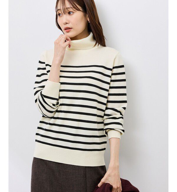 Rope&rsquo;Picnic「アンチピリング天竺タートルネックニットプルオーバー/イージーケア」|ニット・セーター|