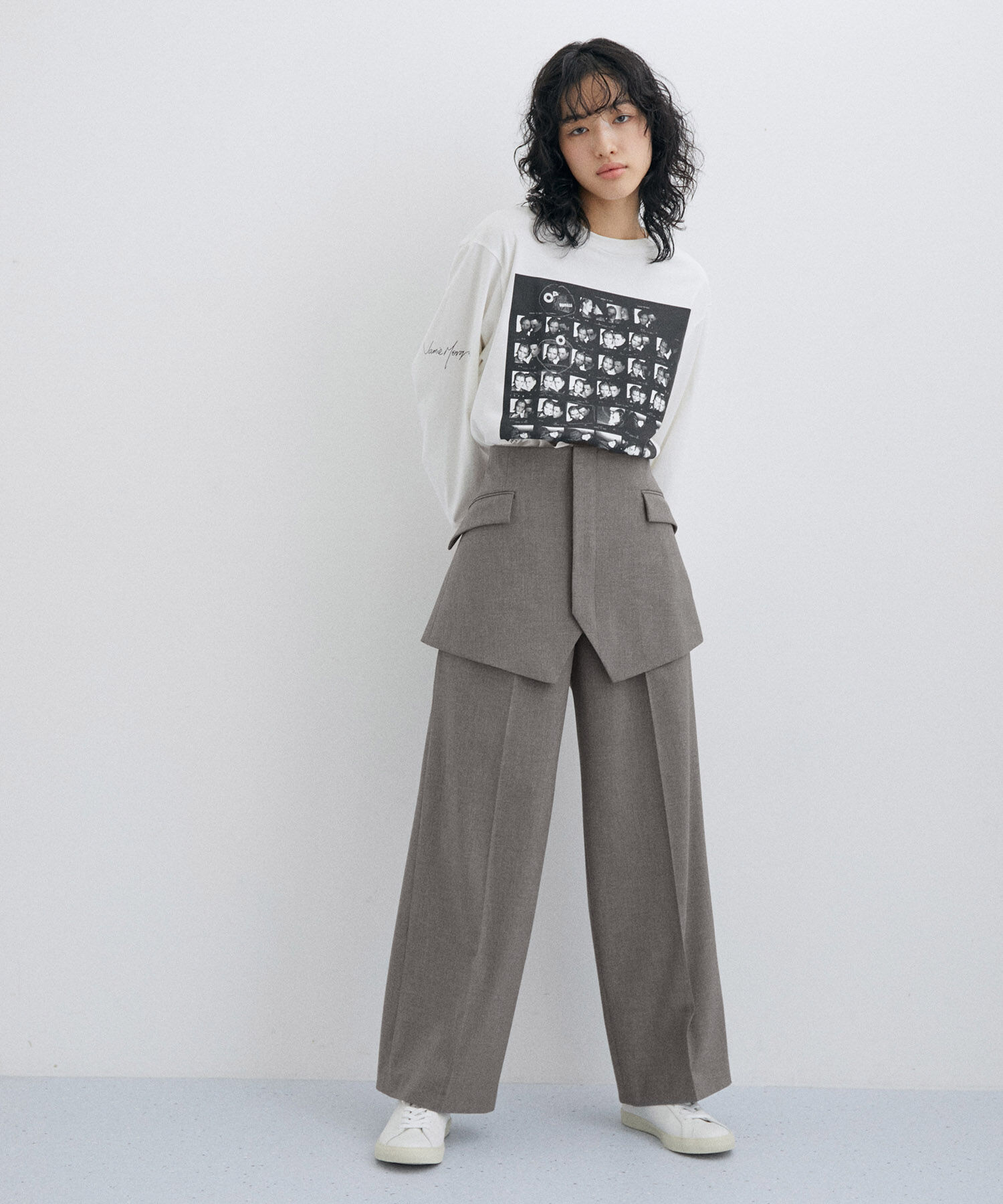 ADAM ET ROPE'「【サステナブル】コルセットコンビセミワイドパンツ」|その他|