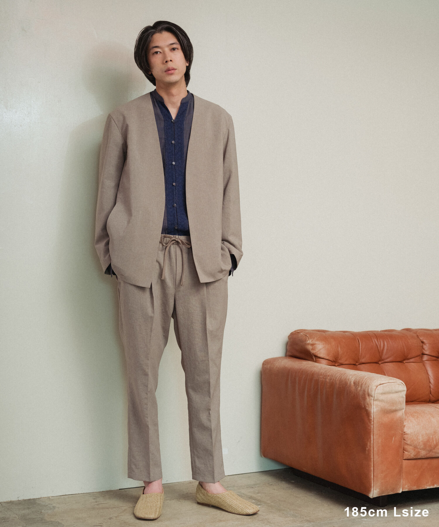 ADAM ET ROPE'「【RIRANCHA/リランチェ】ノーカラージャケット セットアップ / 速乾 / 冷感 / イージーケア / ユニセックス」|スーツ|