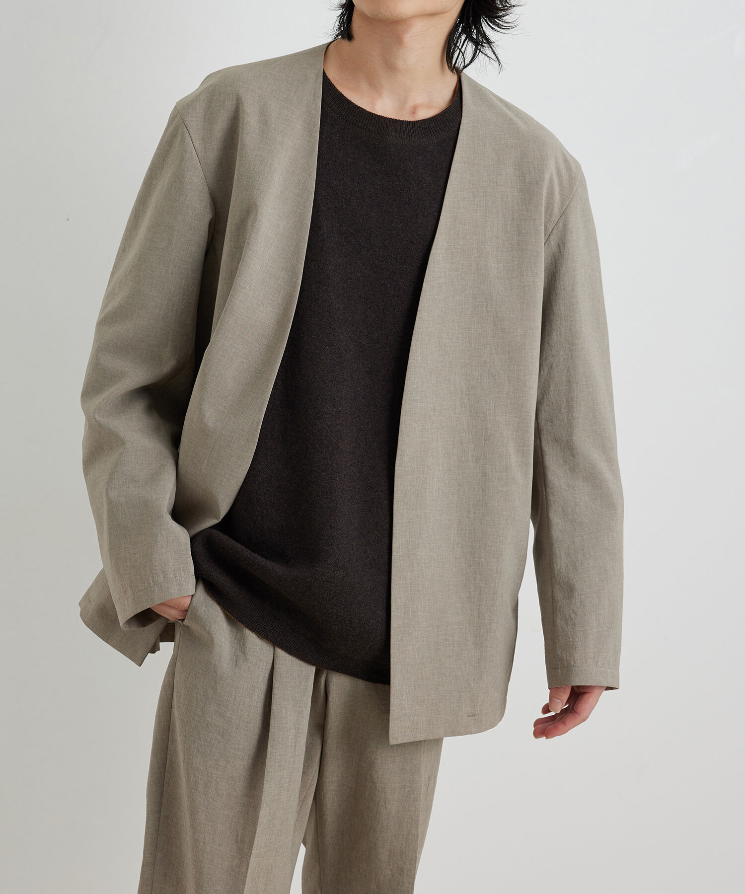 ADAM ET ROPE'「【RIRANCHA/リランチェ】ノーカラージャケット セットアップ / 速乾 / 冷感 / イージーケア / ユニセックス」|スーツ|