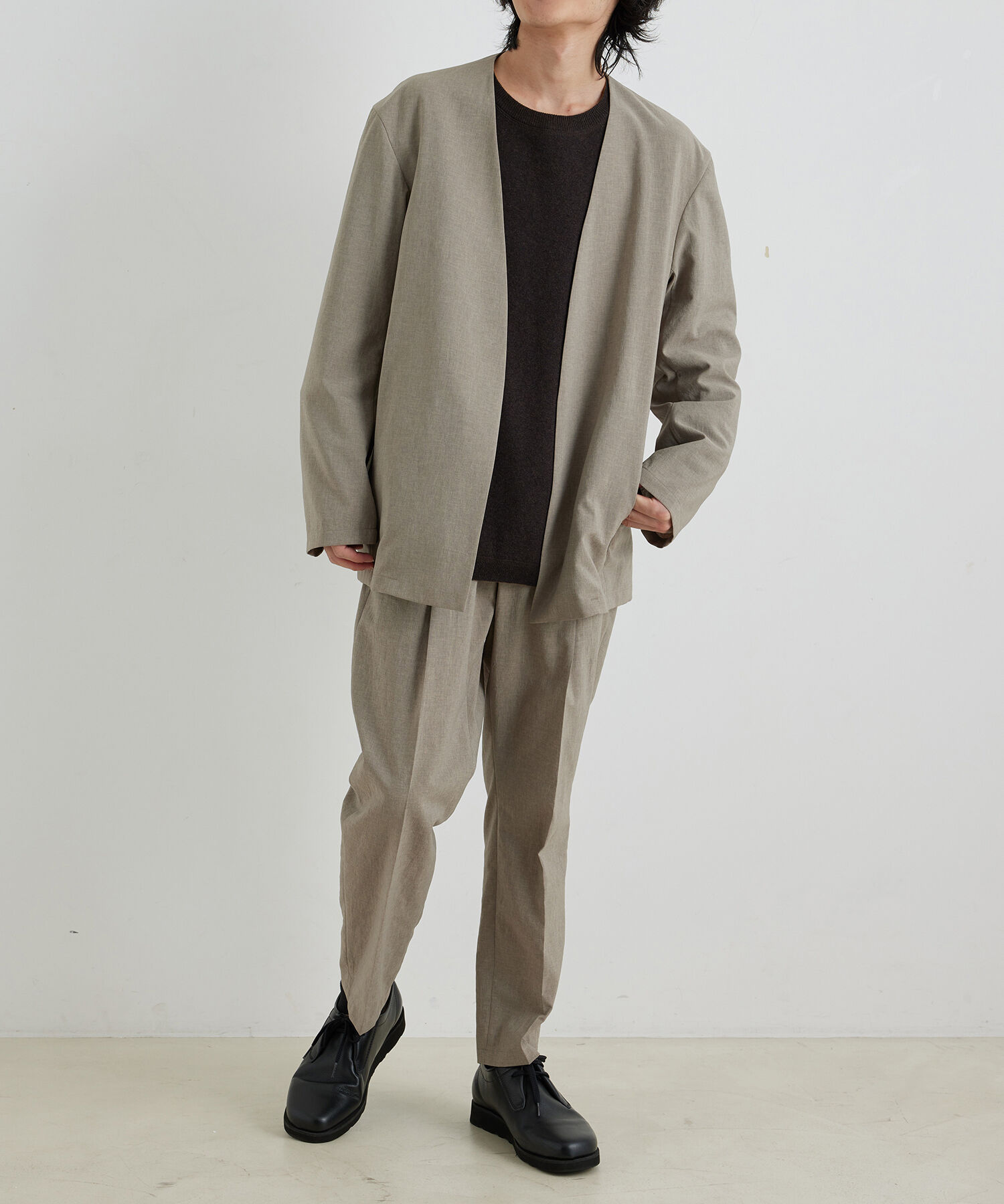 ADAM ET ROPE'「【RIRANCHA/リランチェ】ノーカラージャケット セットアップ / 速乾 / 冷感 / イージーケア / ユニセックス」|スーツ|