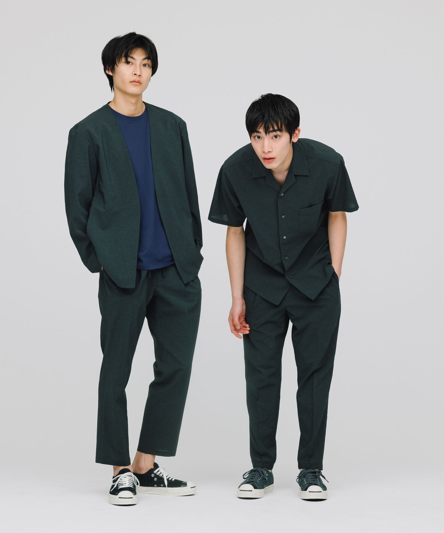 ADAM ET ROPE'「【RIRANCHA/リランチェ】ノーカラージャケット セットアップ / 速乾 / 冷感 / イージーケア / ユニセックス」|スーツ|