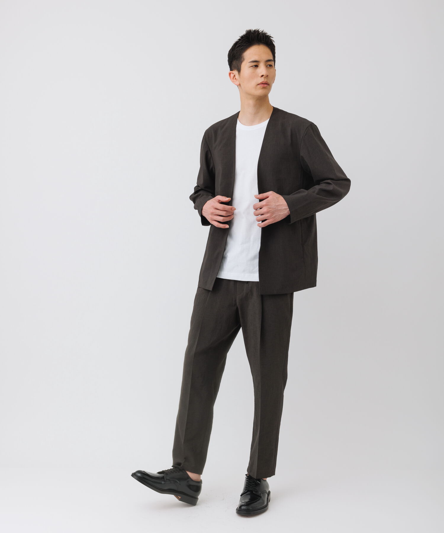 ADAM ET ROPE'「【RIRANCHA/リランチェ】ノーカラージャケット セットアップ / 速乾 / 冷感 / イージーケア / ユニセックス」|スーツ|