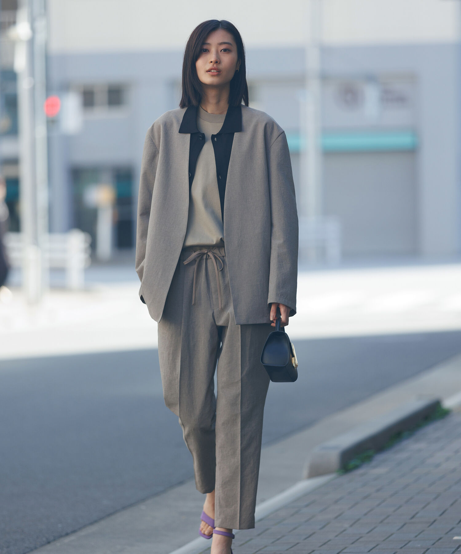 ADAM ET ROPE'「【RIRANCHA/リランチェ】ノーカラージャケット セットアップ / 速乾 / 冷感 / イージーケア / ユニセックス」|スーツ|