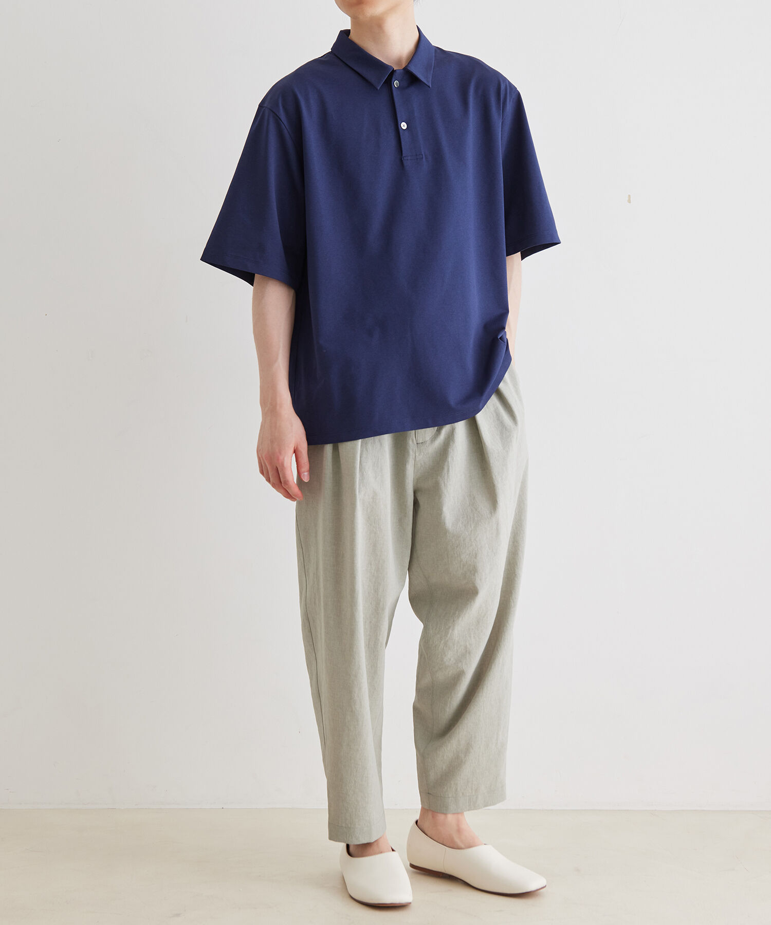 ADAM ET ROPE'「ボックスシルエット ジャージー ポロシャツ / イージーケア / ユニセックス / 吸水速乾」|ポロシャツ|