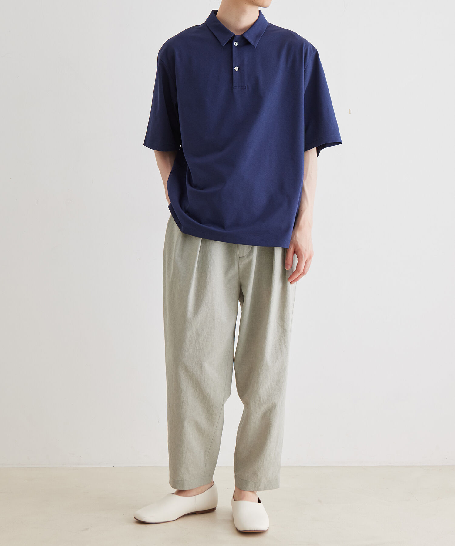 ADAM ET ROPE'「ボックスシルエット ジャージー ポロシャツ / イージーケア / ユニセックス / 吸水速乾」|ポロシャツ|