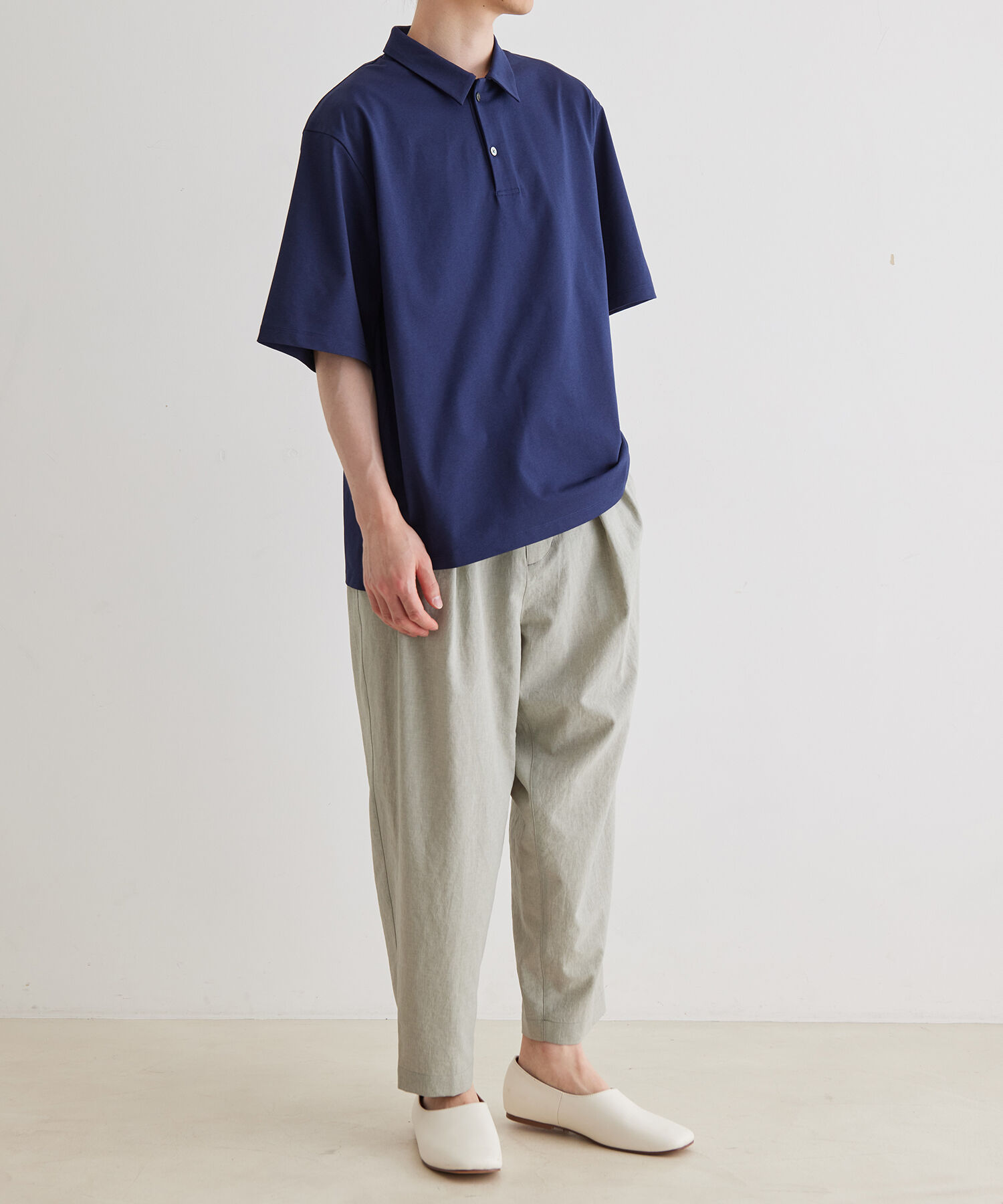 ADAM ET ROPE'「ボックスシルエット ジャージー ポロシャツ / イージーケア / ユニセックス / 吸水速乾」|ポロシャツ|