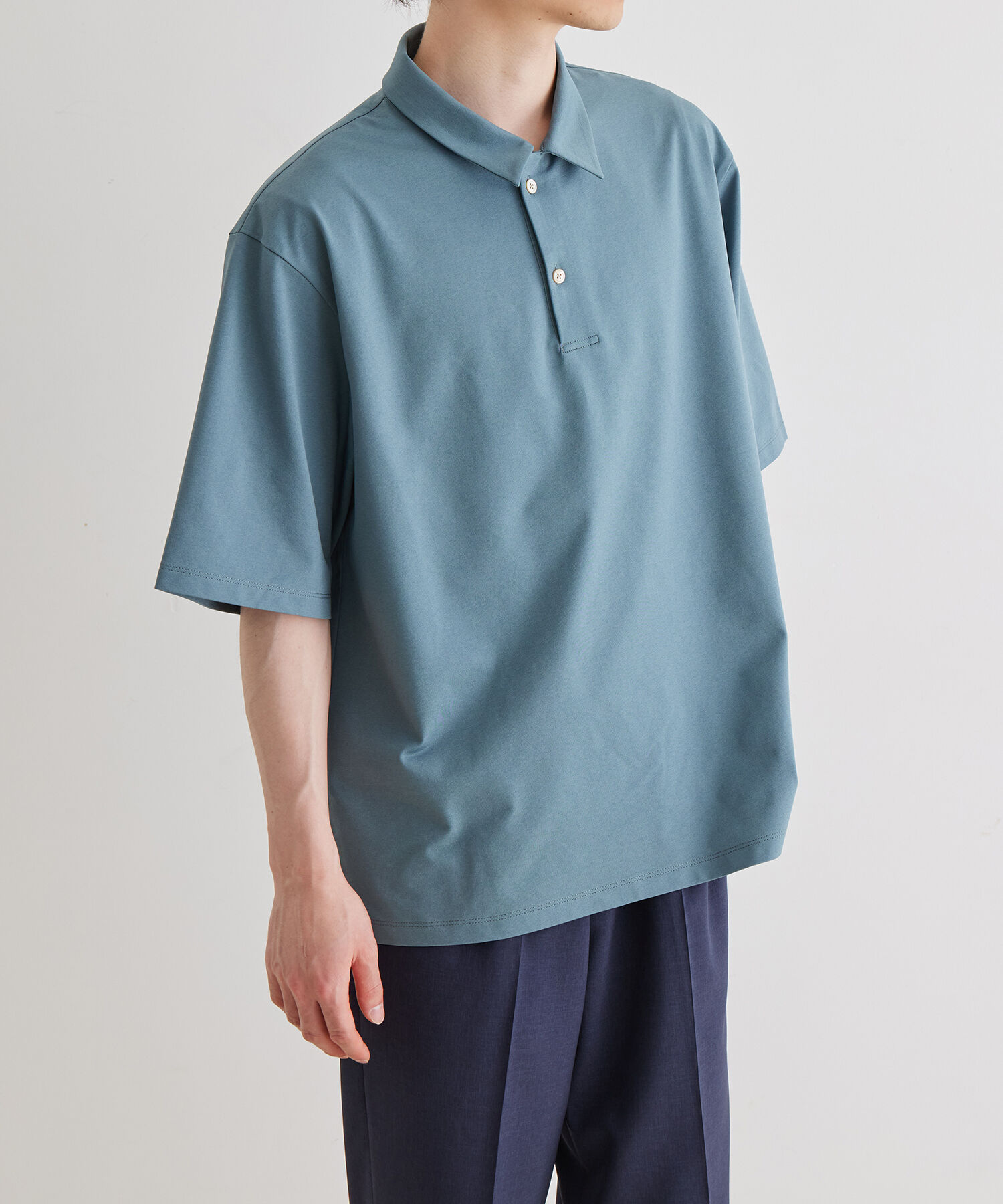 ADAM ET ROPE'「ボックスシルエット ジャージー ポロシャツ / イージーケア / ユニセックス / 吸水速乾」|ポロシャツ|