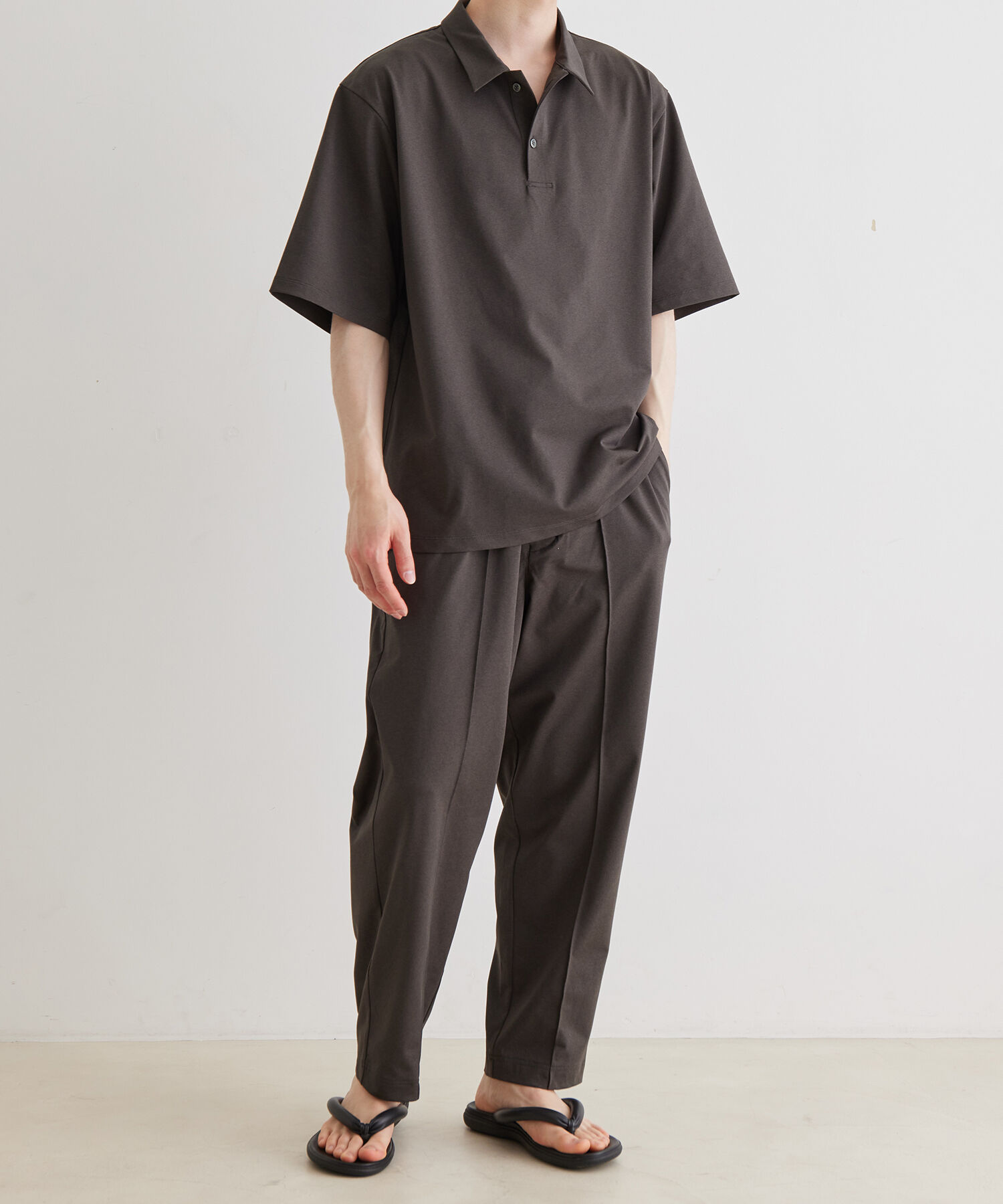 ADAM ET ROPE'「ボックスシルエット ジャージー ポロシャツ / イージーケア / ユニセックス / 吸水速乾」|ポロシャツ|