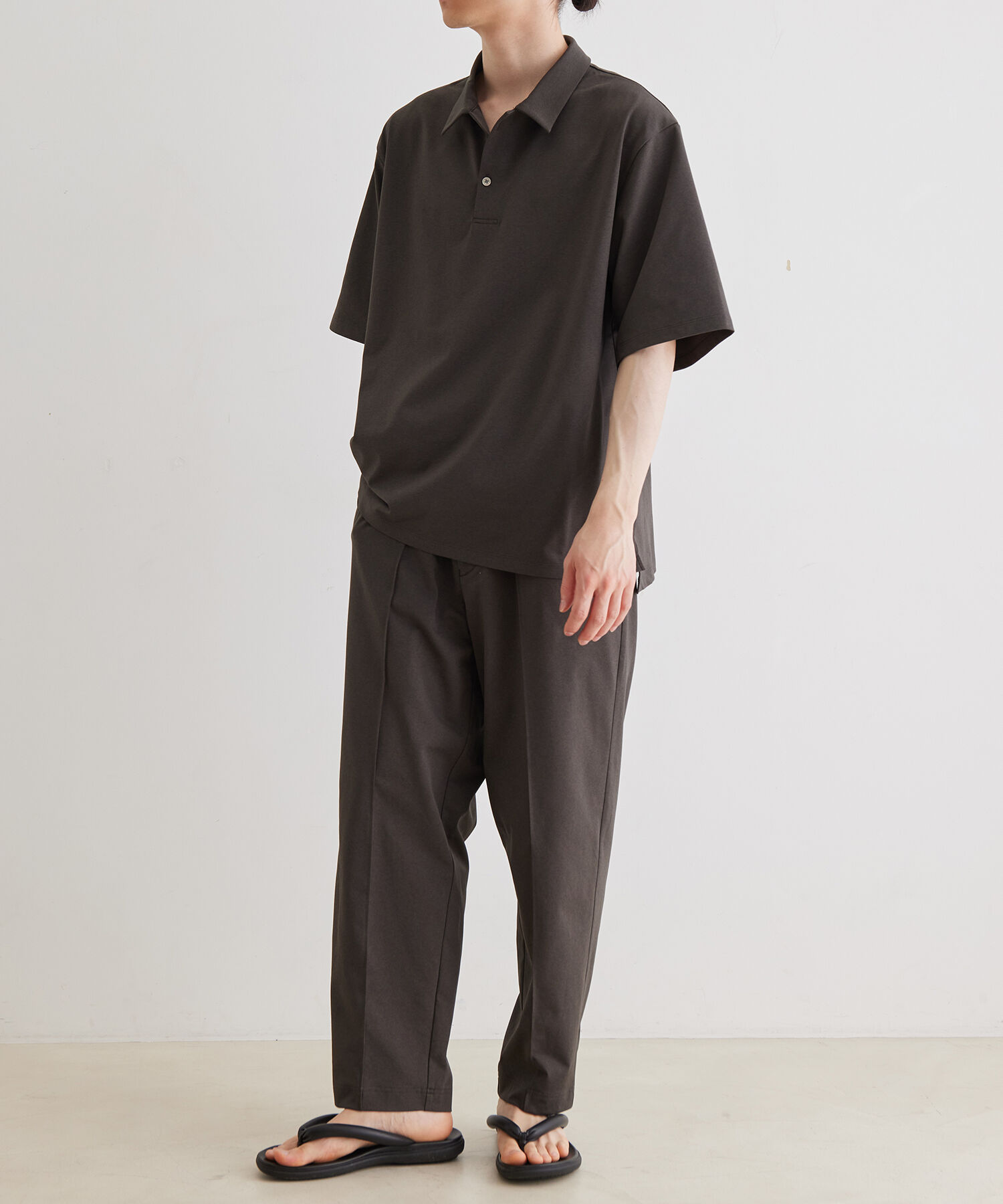 ADAM ET ROPE'「ボックスシルエット ジャージー ポロシャツ / イージーケア / ユニセックス / 吸水速乾」|ポロシャツ|