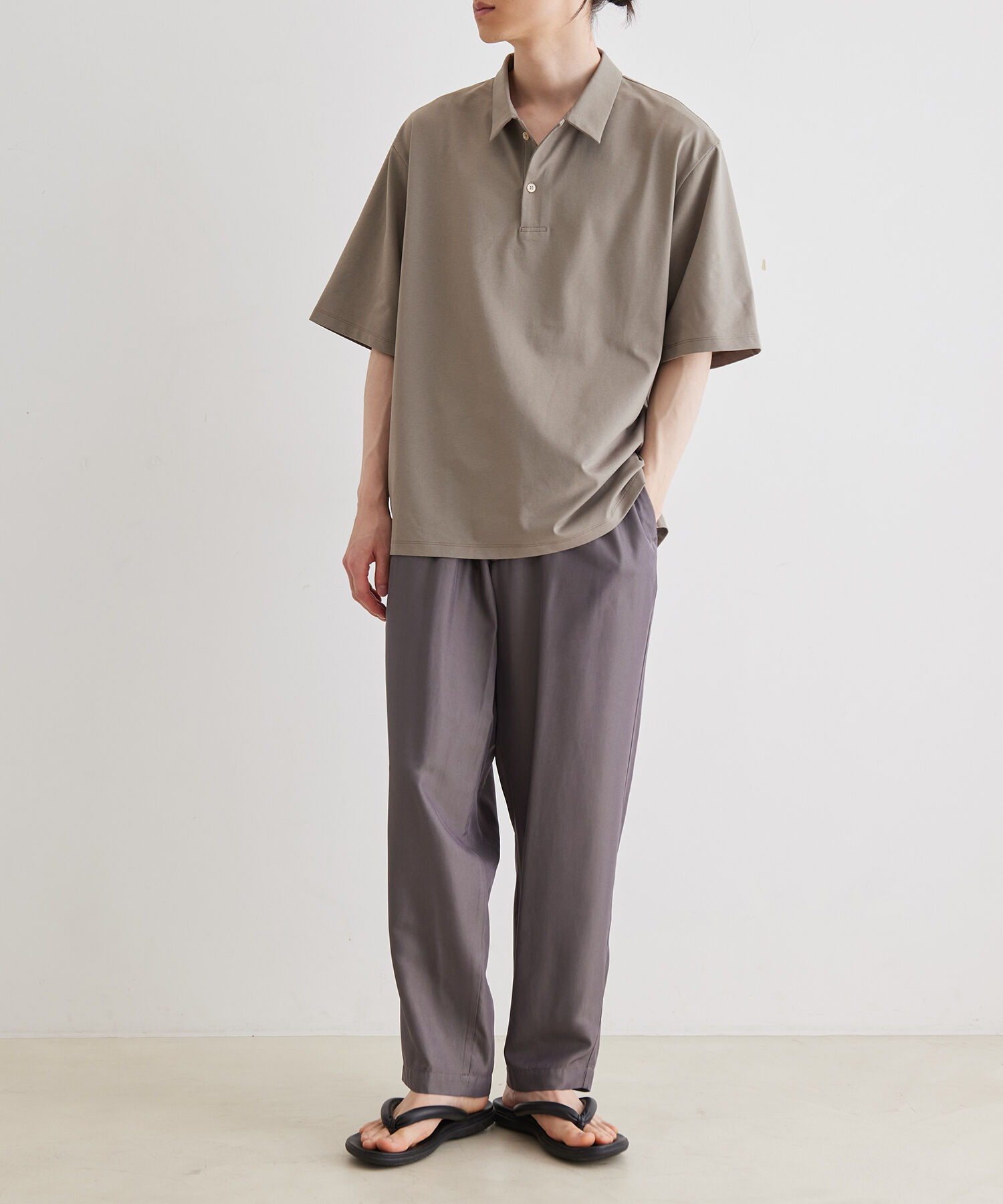 ADAM ET ROPE'「ボックスシルエット ジャージー ポロシャツ / イージーケア / ユニセックス / 吸水速乾」|ポロシャツ|