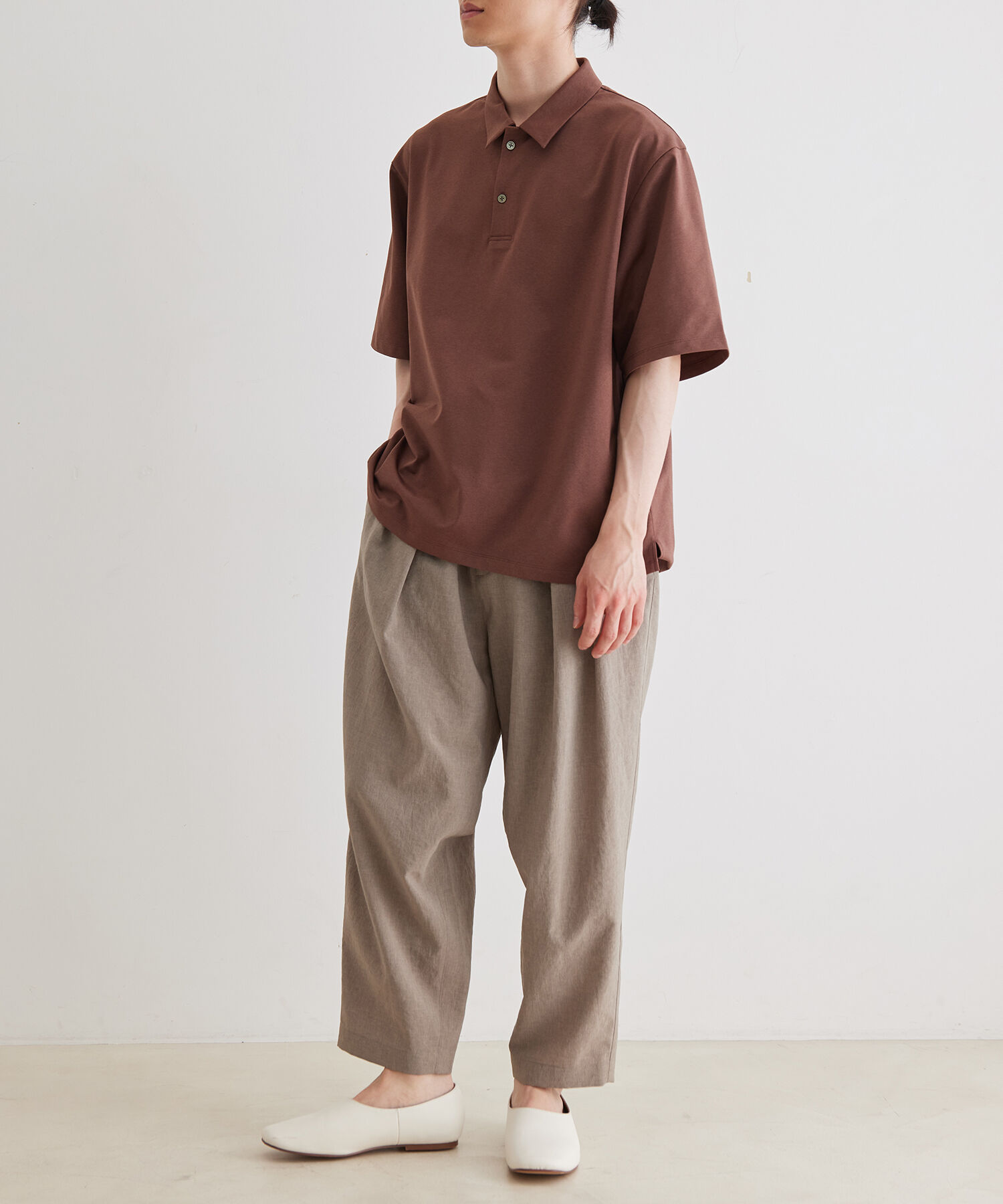 ADAM ET ROPE'「ボックスシルエット ジャージー ポロシャツ / イージーケア / ユニセックス / 吸水速乾」|ポロシャツ|