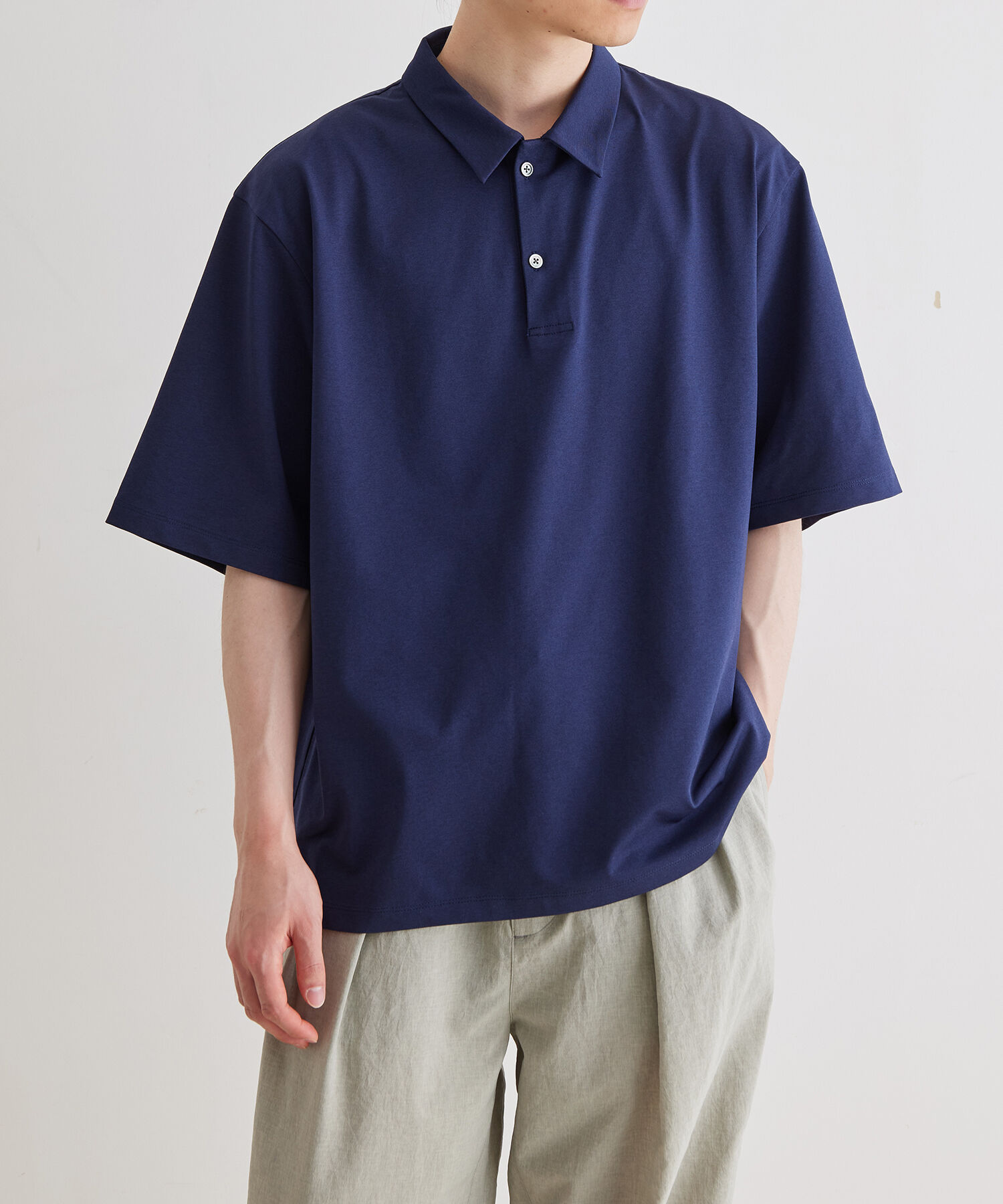 ADAM ET ROPE'「ボックスシルエット ジャージー ポロシャツ / イージーケア / ユニセックス / 吸水速乾」|ポロシャツ|