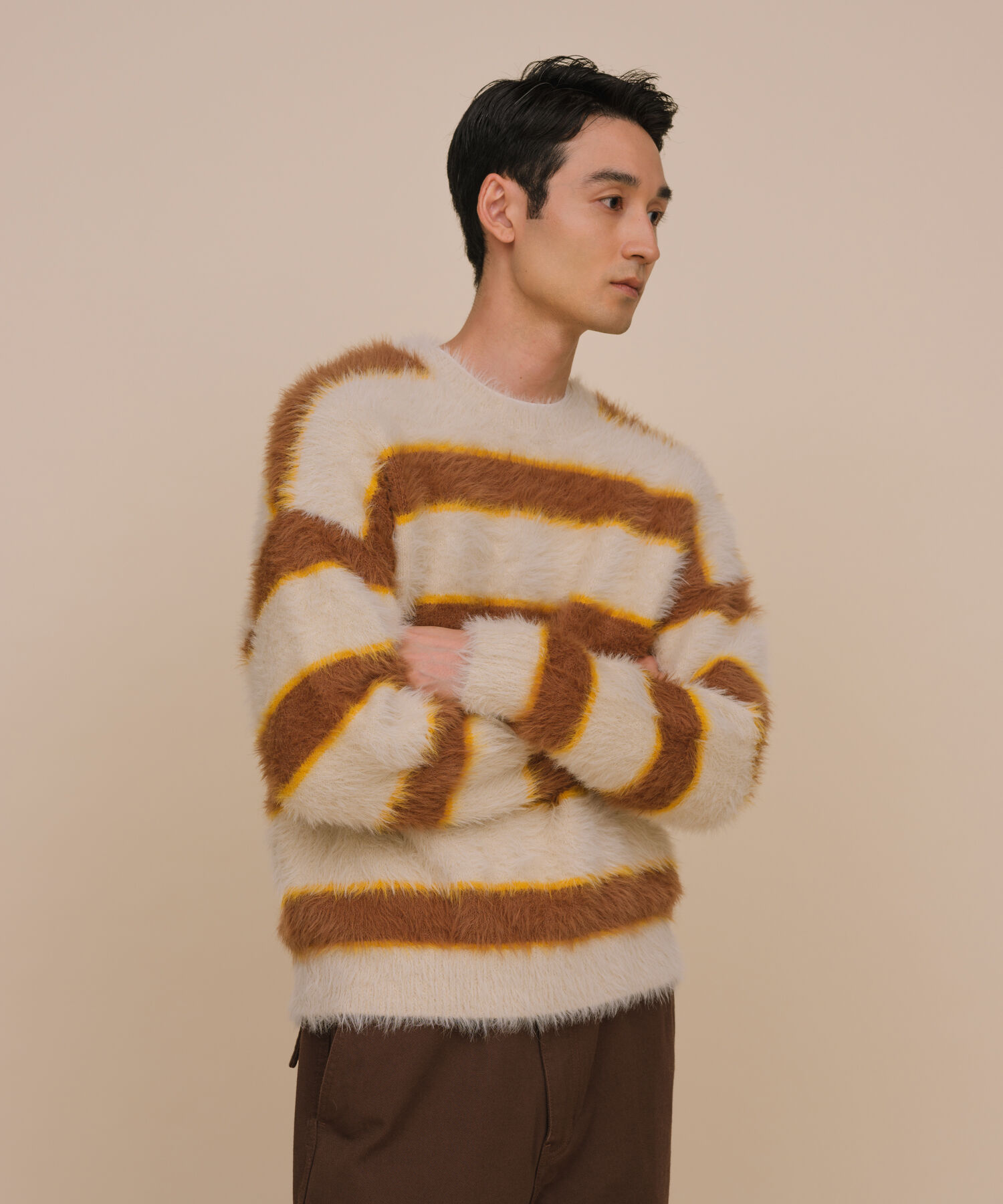 ADAM ET ROPE'「オーバーサイズ モンスター シャギー ニット / ユニセックス」|ニット・セーター|ベージュ系(28)