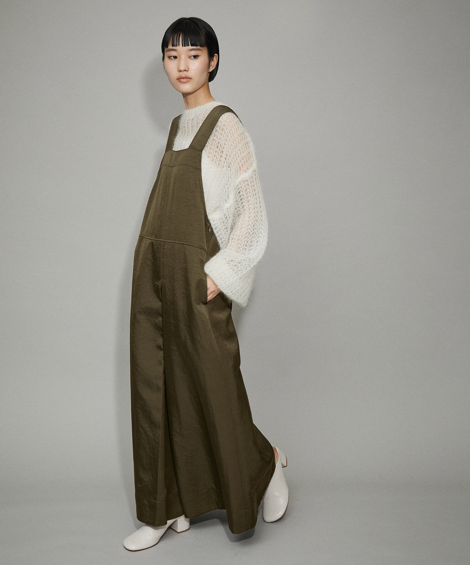 ADAM ET ROPE'「【WEB限定】ワイドタックジャンパースカート」|ジャンパースカート|