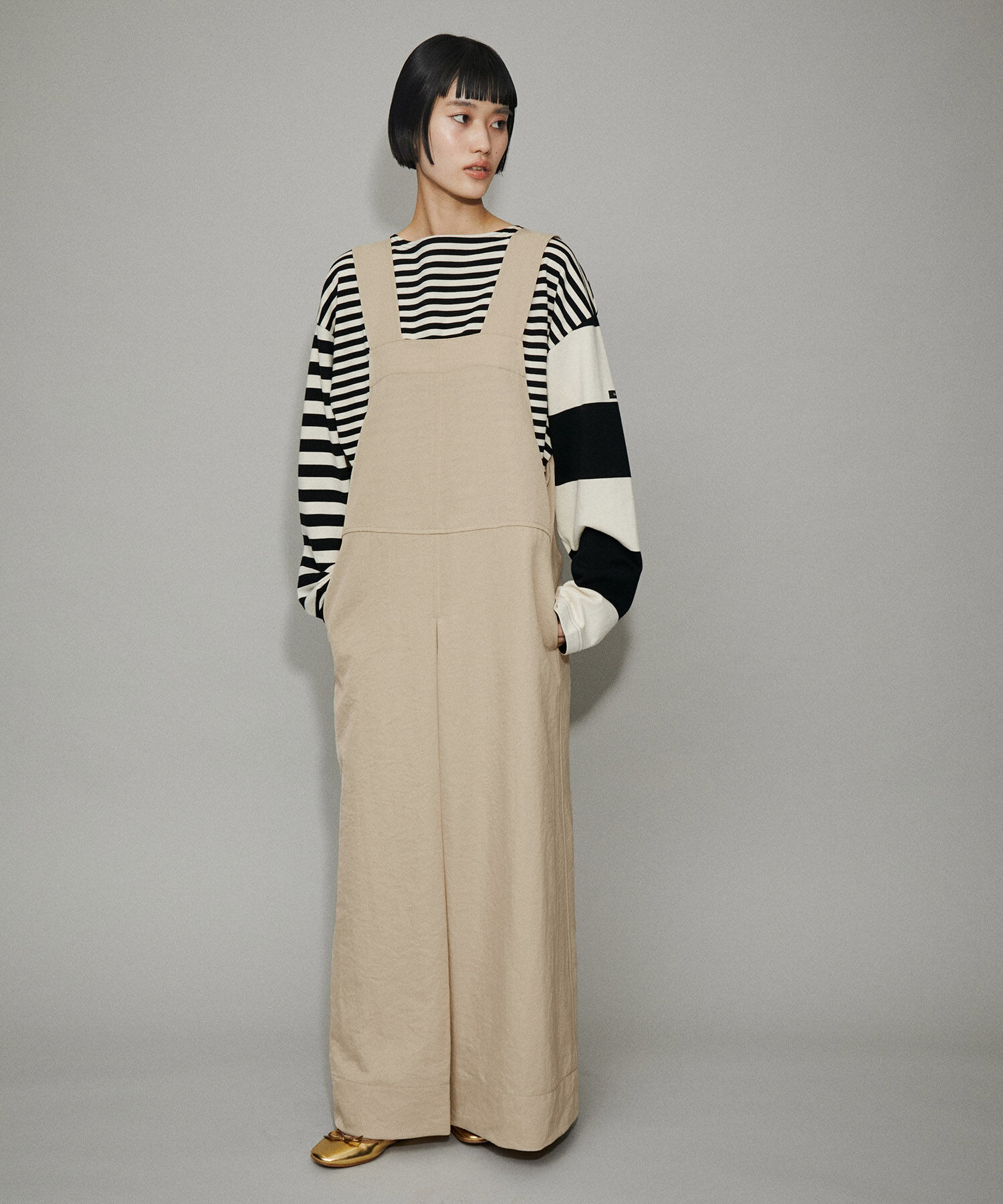 ADAM ET ROPE'「【WEB限定】ワイドタックジャンパースカート」|ジャンパースカート|