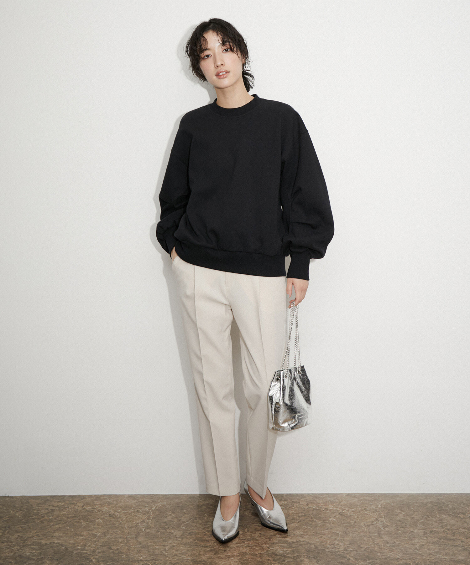 ADAM ET ROPE'「【サステナブル】ホックジャージプルオーバー」|Tシャツ・カットソー|