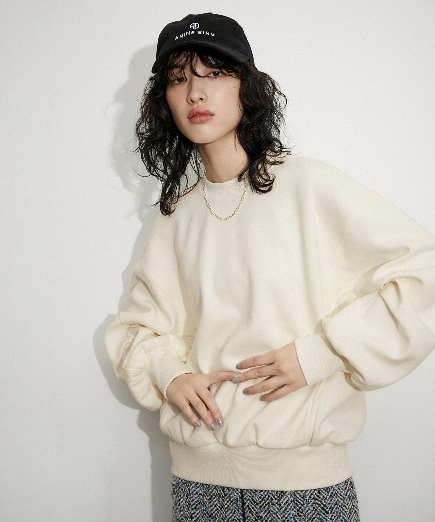 ADAM ET ROPE'「【サステナブル】ホックジャージプルオーバー」|Tシャツ・カットソー|オフホワイト(15)