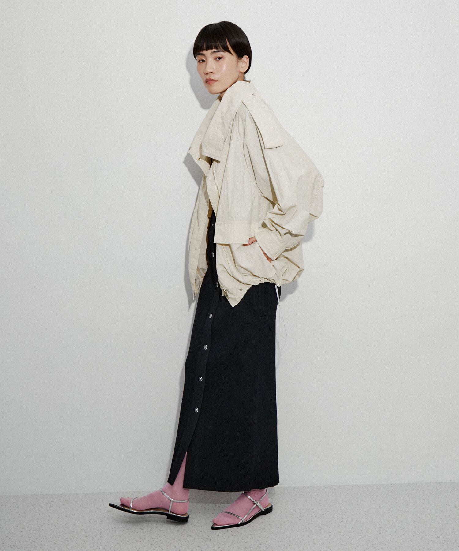 ADAM ET ROPE'「【サステナブル】スタンドカラーブルゾン」|ブルゾン・スタジャン|