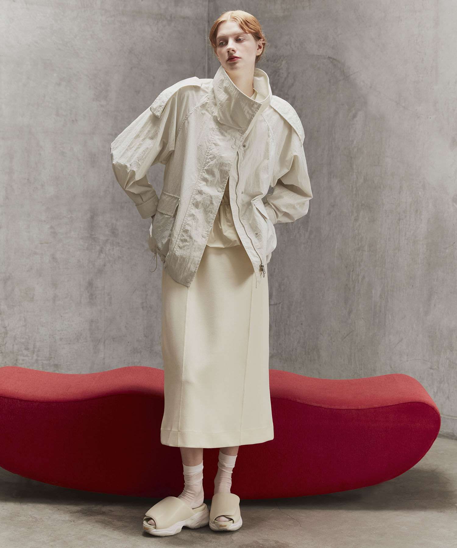 ADAM ET ROPE'「【サステナブル】スタンドカラーブルゾン」|ブルゾン・スタジャン|