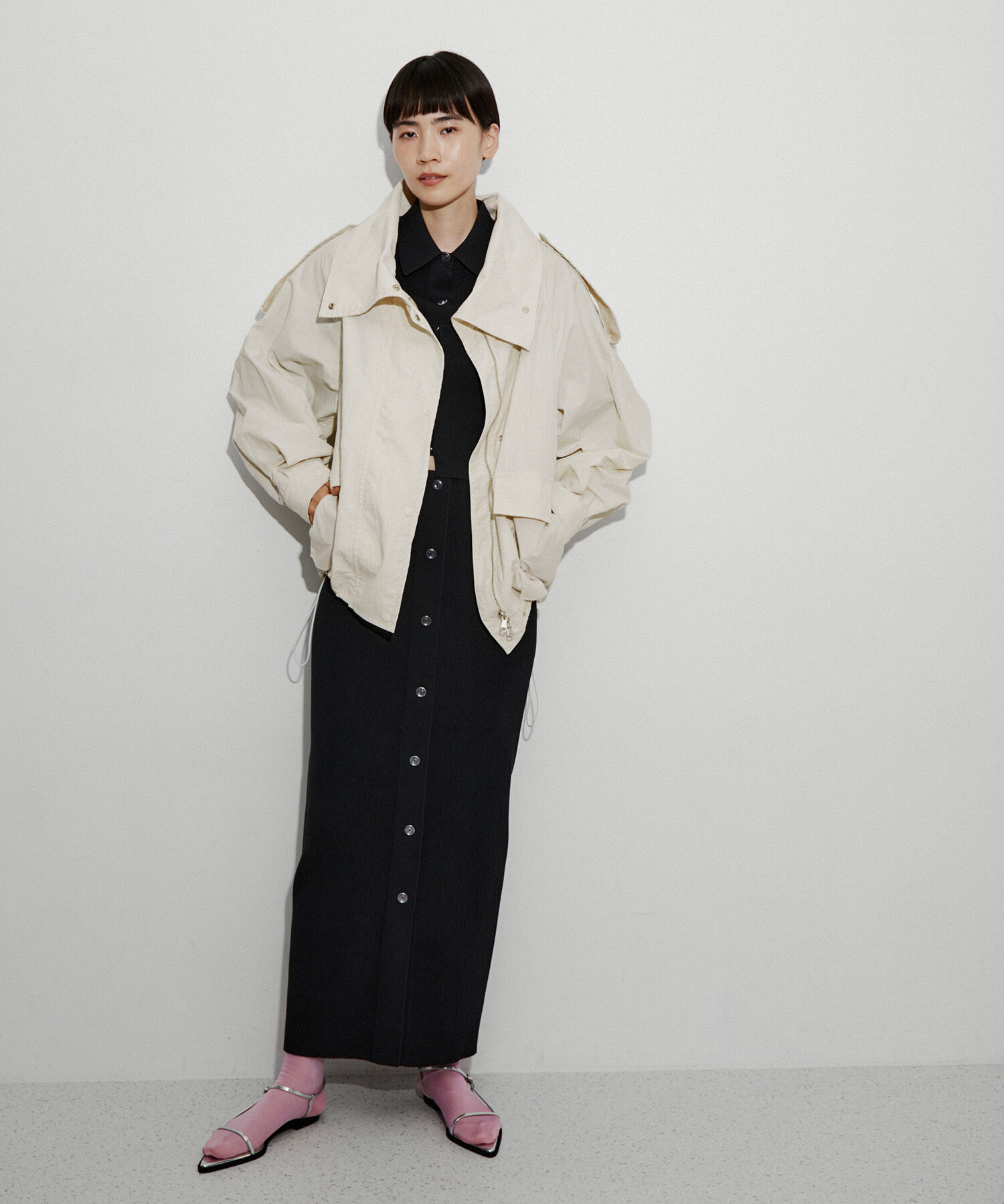 ADAM ET ROPE'「【サステナブル】スタンドカラーブルゾン」|ブルゾン・スタジャン|