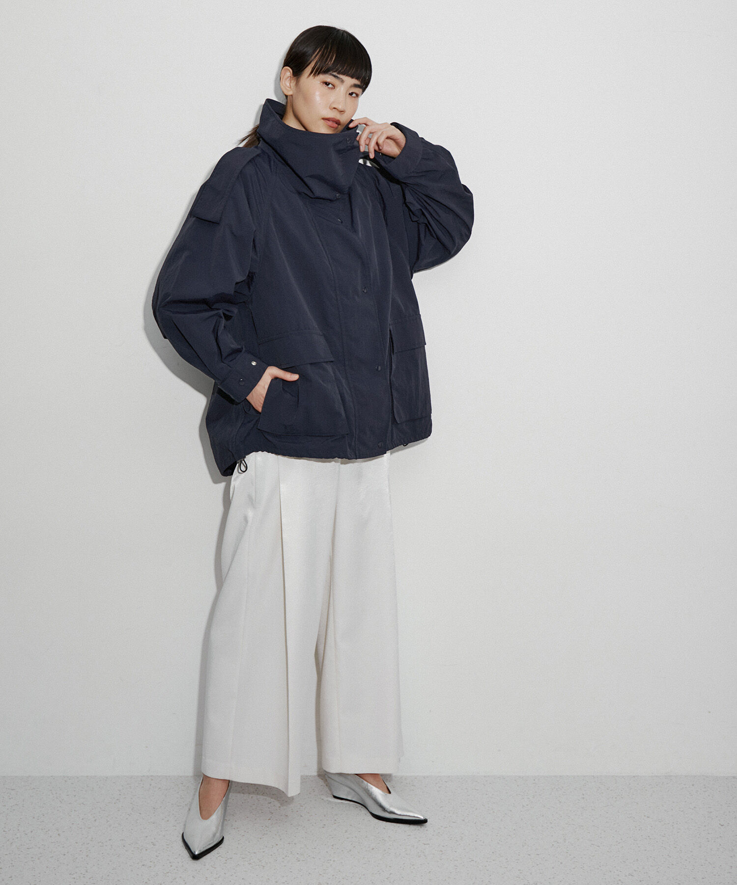 ADAM ET ROPE'「【サステナブル】スタンドカラーブルゾン」|ブルゾン・スタジャン|