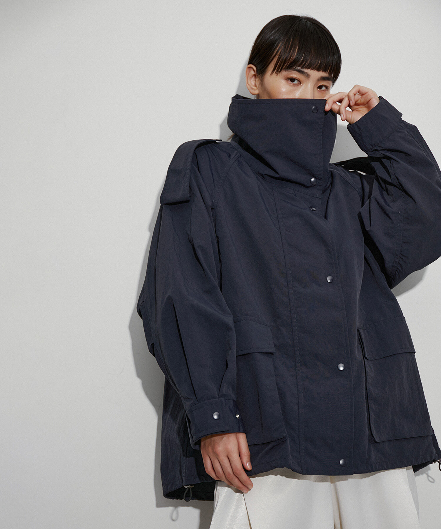 ADAM ET ROPE'「【サステナブル】スタンドカラーブルゾン」|ブルゾン・スタジャン|