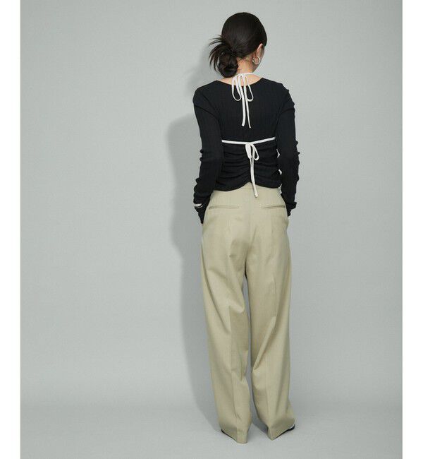 ADAM ET ROPE'「【WEB限定・洗える】シャーリングキャミレイヤードカットソートップス」|Tシャツ・カットソー|