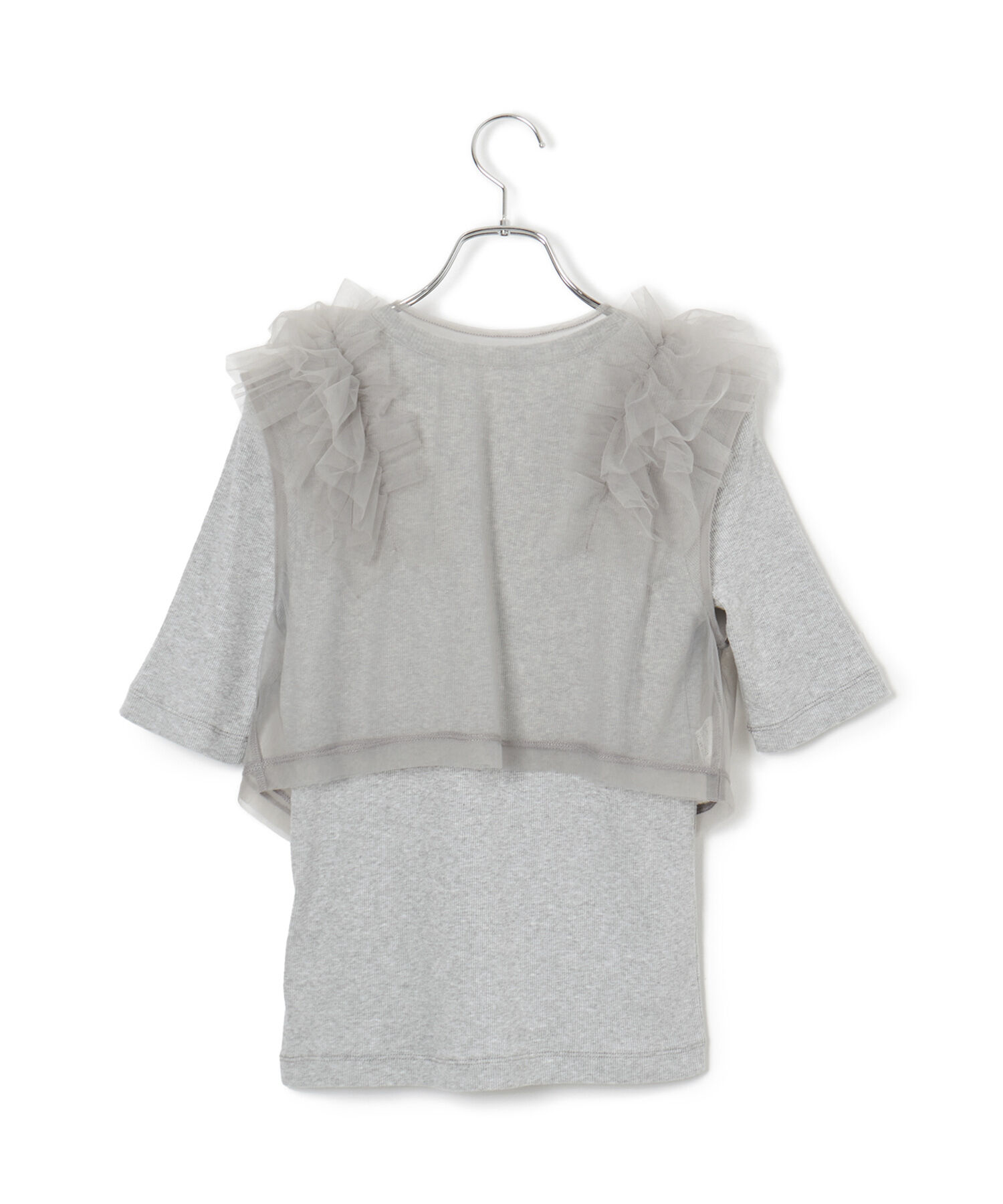 ADAM ET ROPE'「【サステナブル】チュールフリルTEE」|Tシャツ・カットソー|