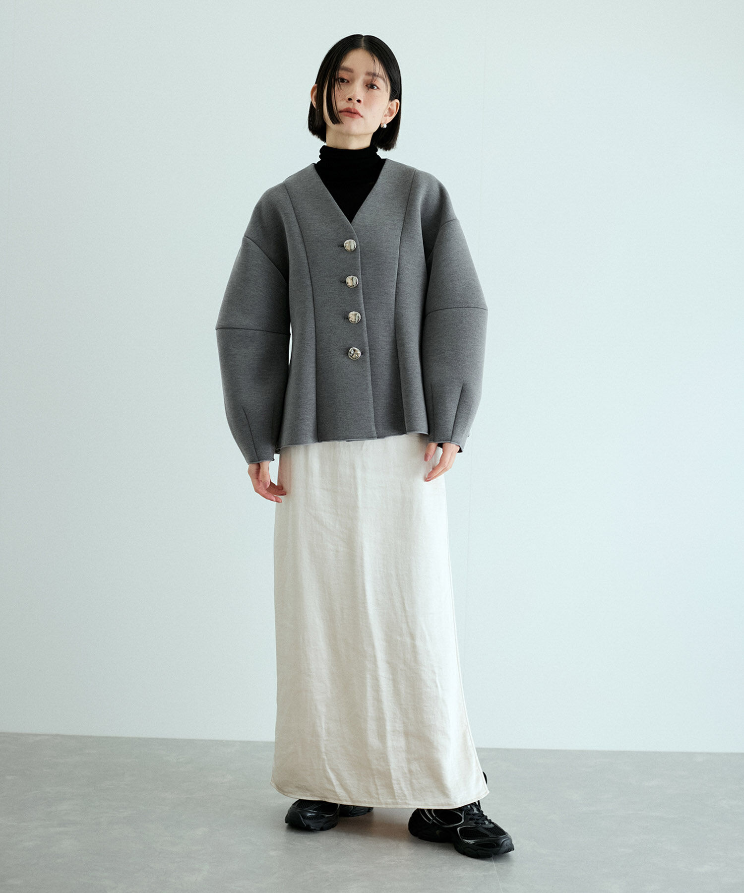 ADAM ET ROPE'「【洗える】タートルネックフロッキーチュールプルオーバー」|Tシャツ・カットソー|