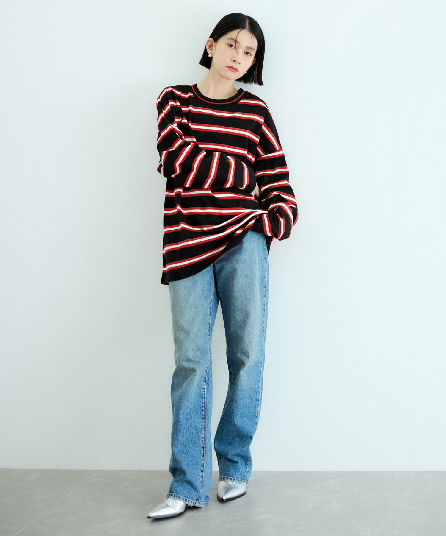 ADAM ET ROPE'「ボーダー2WAYロンTEE」|Tシャツ・カットソー|