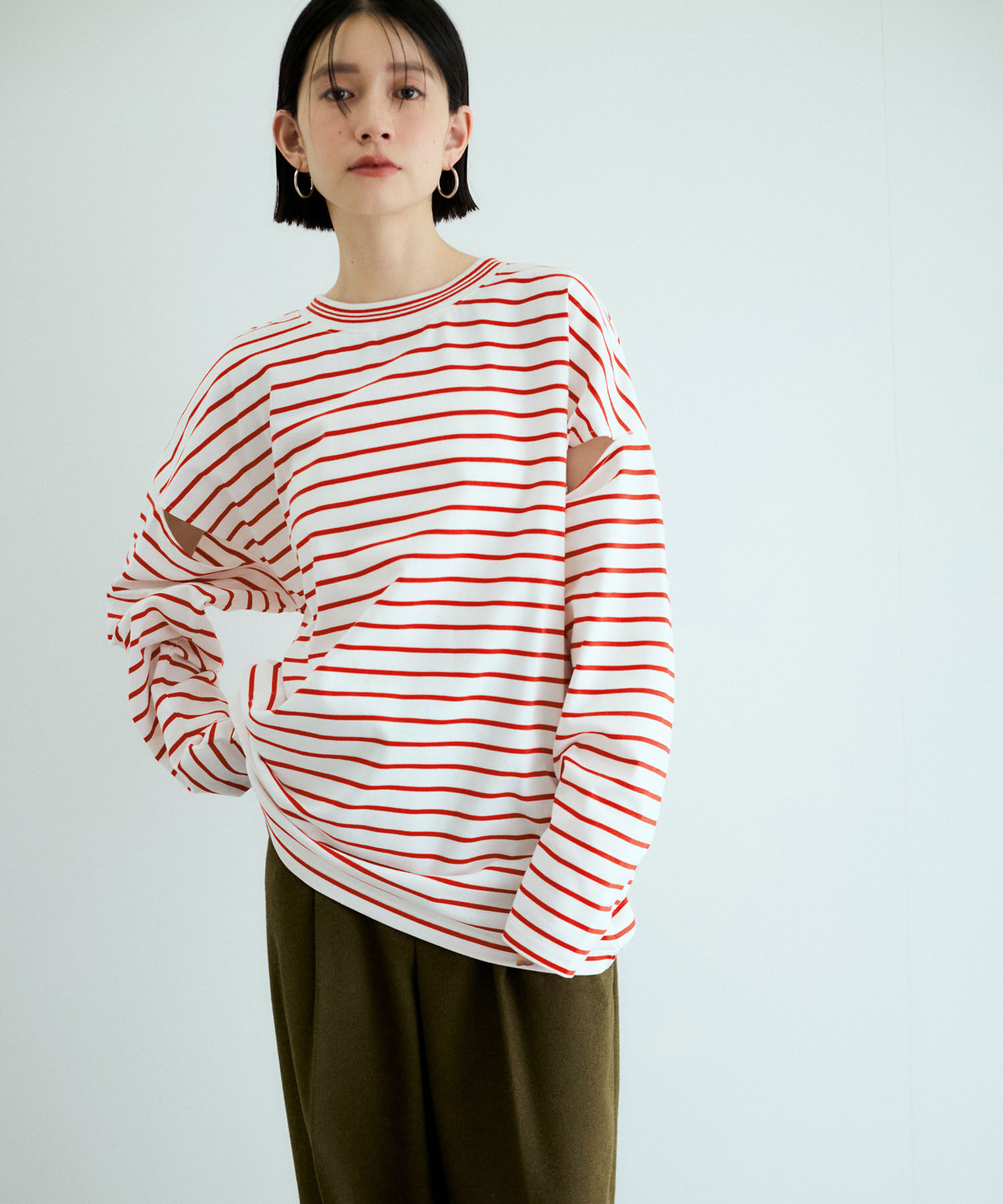 ADAM ET ROPE'「ボーダー2WAYロンTEE」|Tシャツ・カットソー|