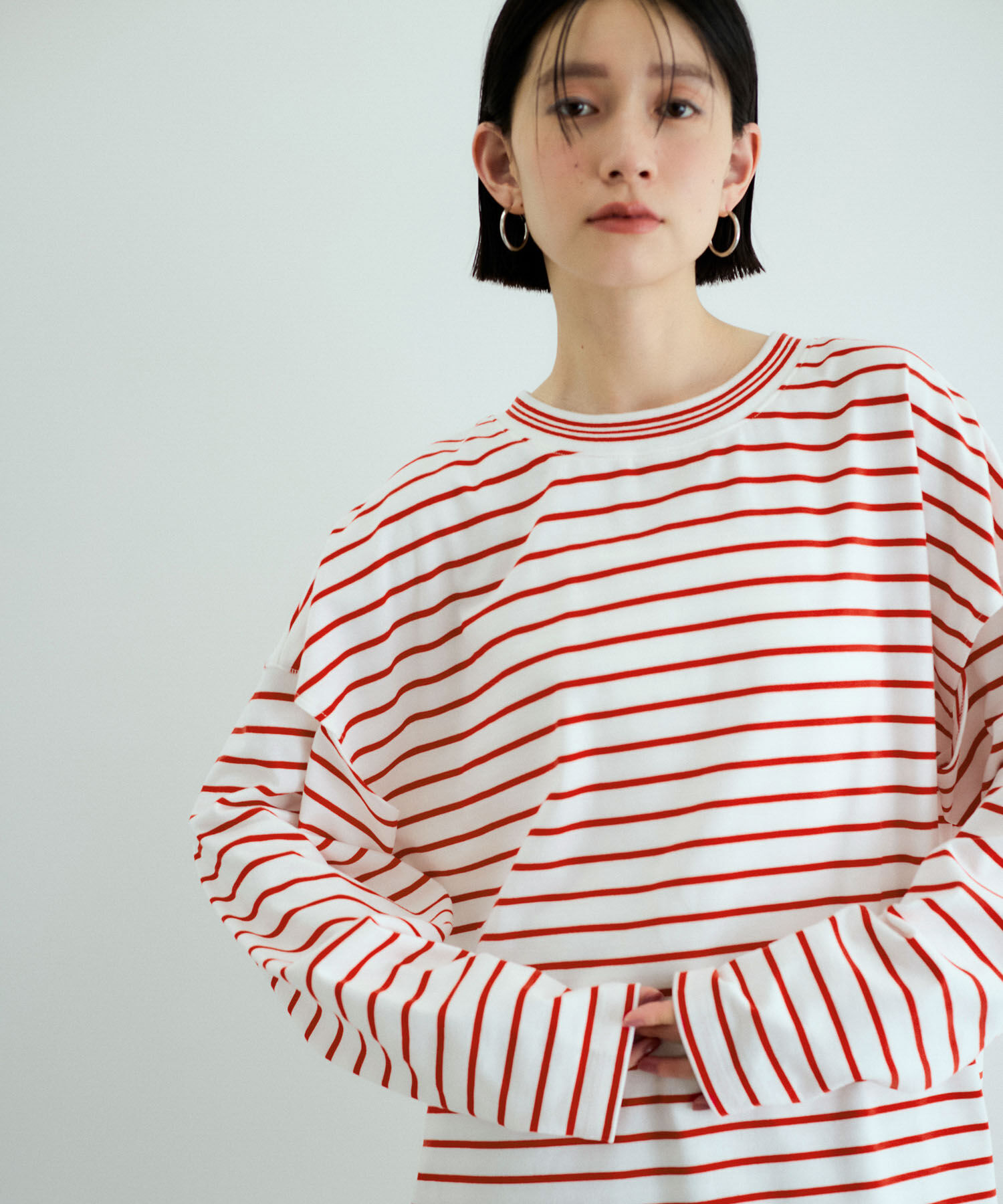 ADAM ET ROPE'「ボーダー2WAYロンTEE」|Tシャツ・カットソー|