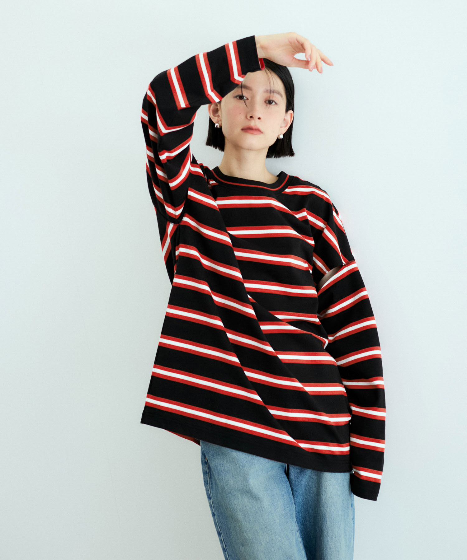 ADAM ET ROPE'「ボーダー2WAYロンTEE」|Tシャツ・カットソー|