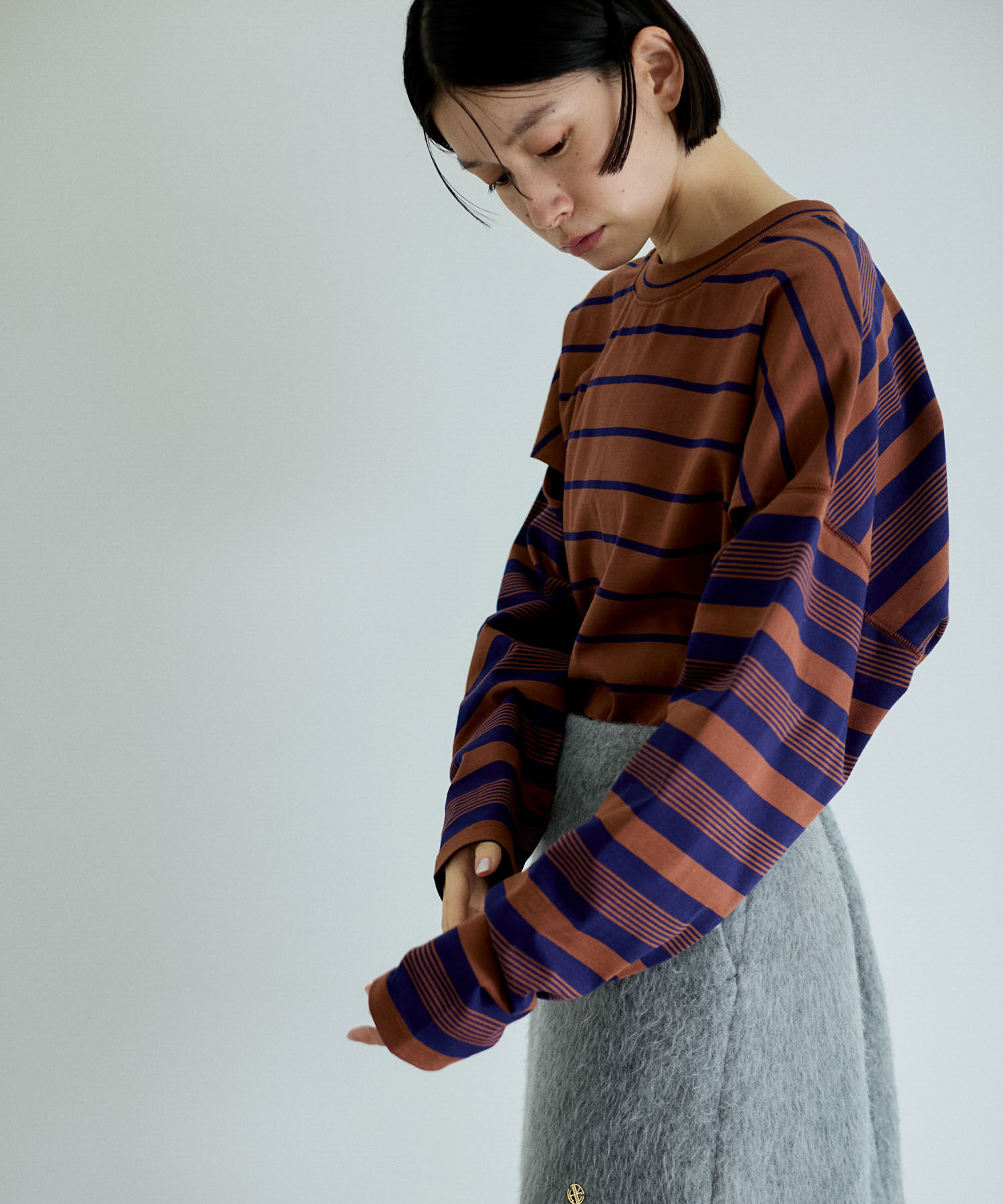 ADAM ET ROPE'「ボーダー2WAYロンTEE」|Tシャツ・カットソー|