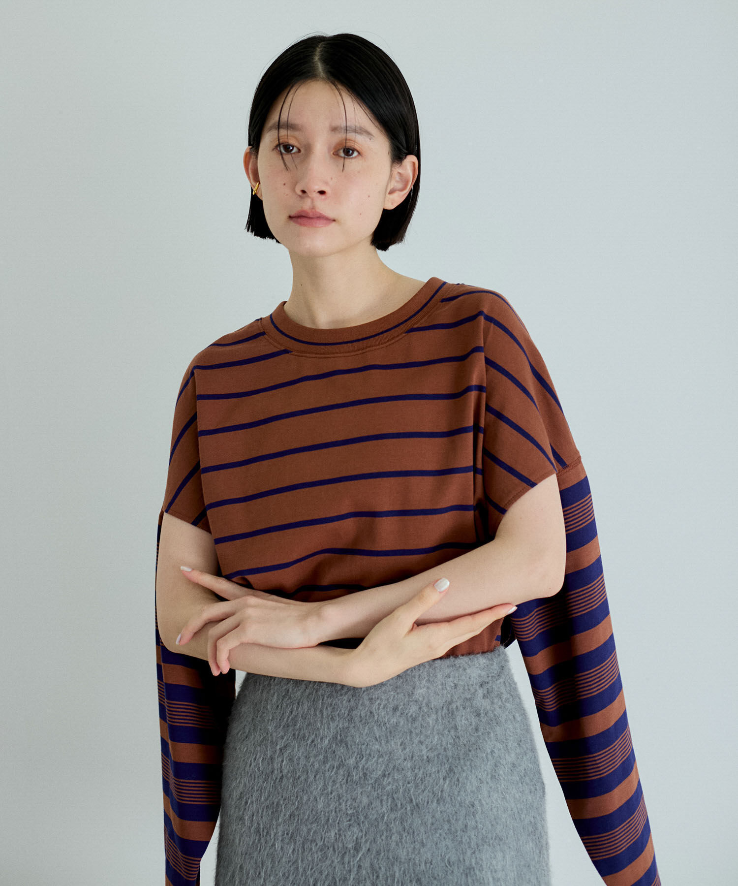 ADAM ET ROPE'「ボーダー2WAYロンTEE」|Tシャツ・カットソー|