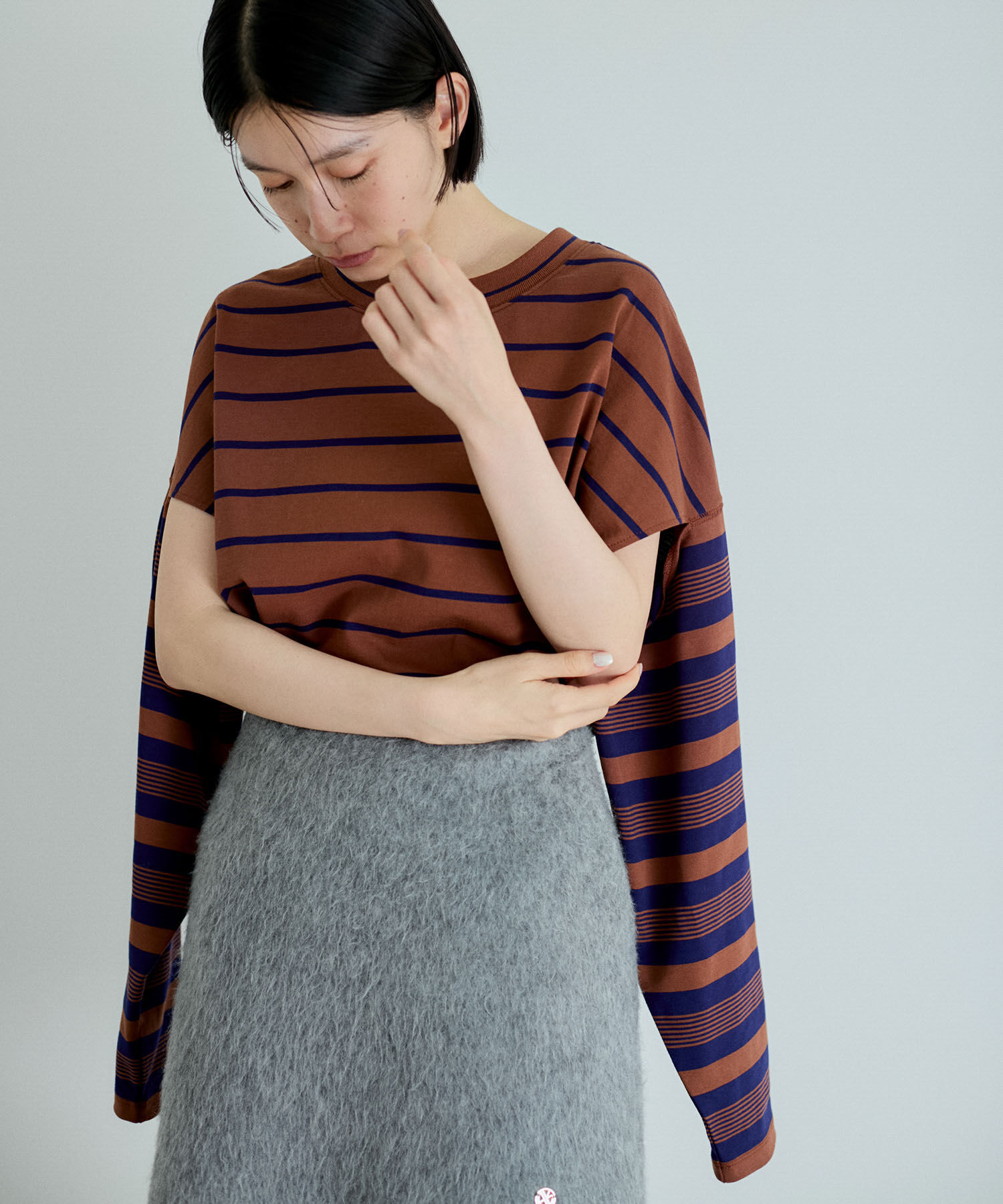 ADAM ET ROPE'「ボーダー2WAYロンTEE」|Tシャツ・カットソー|