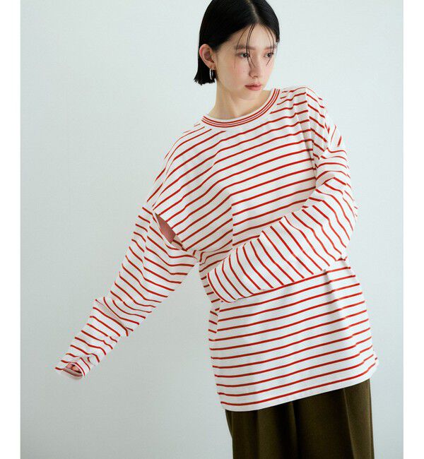 ADAM ET ROPE'「ボーダー2WAYロンTEE」|Tシャツ・カットソー|