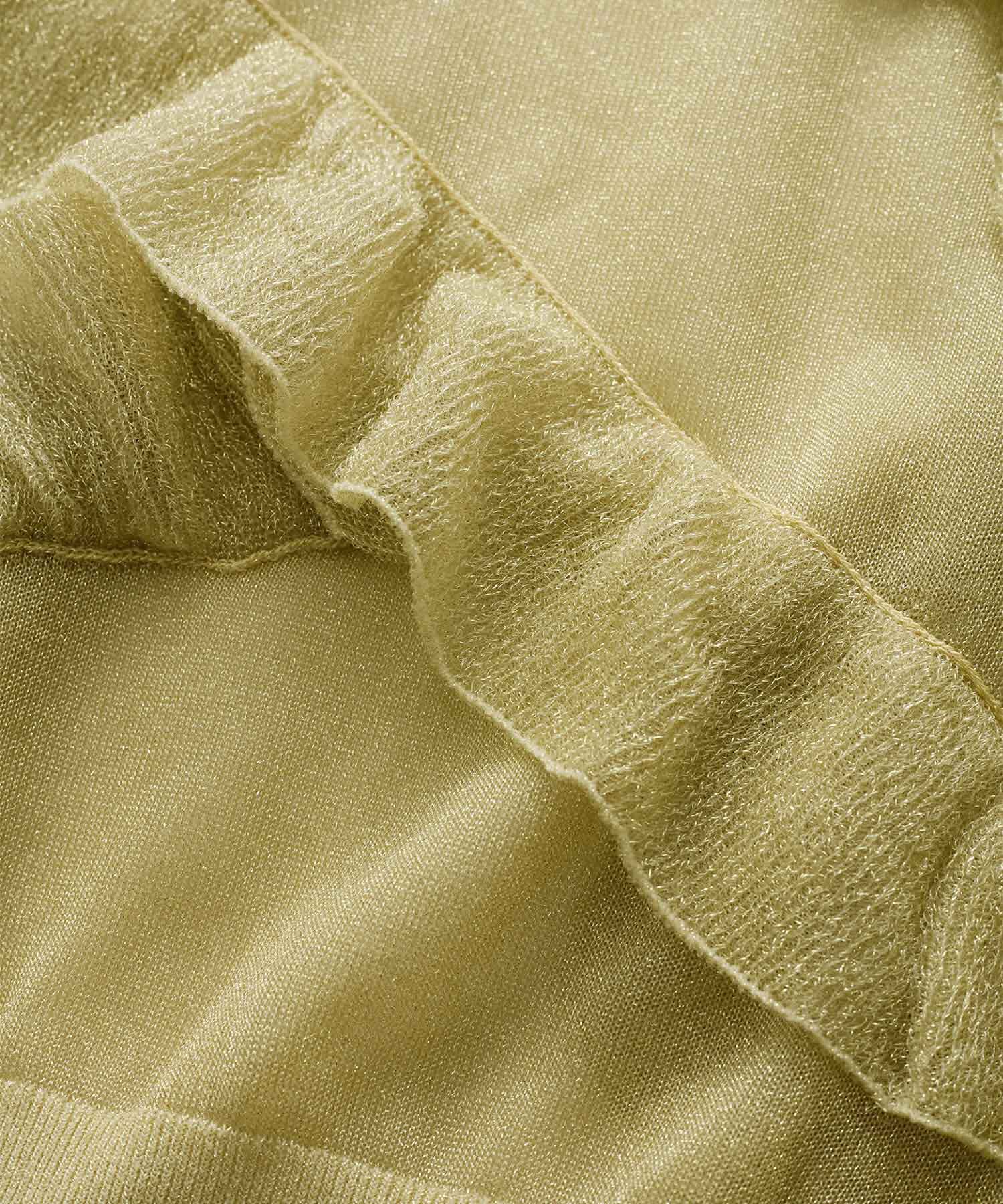 ADAM ET ROPE'「シアーラメフリルプルオーバー」|Tシャツ・カットソー|