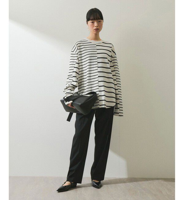 ADAM ET ROPE'「【WEB限定】MIXボーダーバスクロンTEE」|Tシャツ・カットソー|